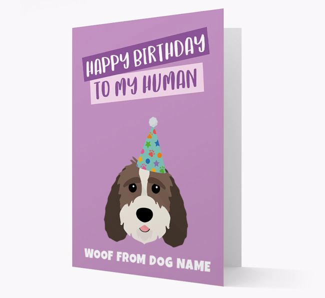 Personalized 'Happy Birthday To My Human' Card with {breedCommonName} Icon